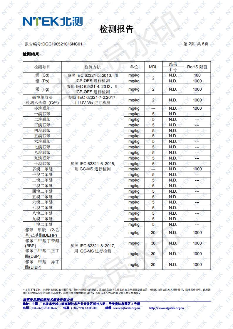 印字打（dǎ）包帶RoHS 2.0檢測報告2